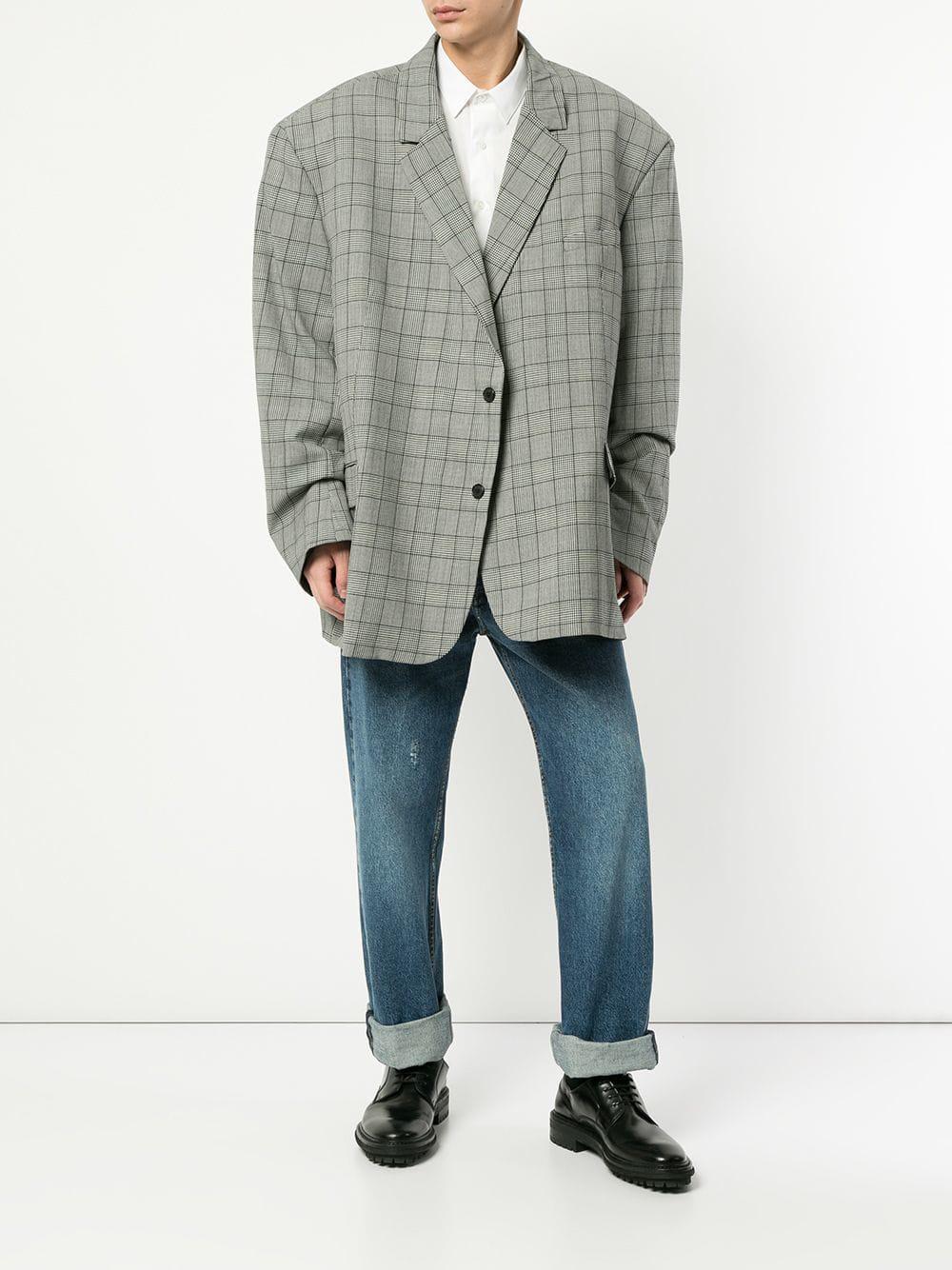 oversized check blazer