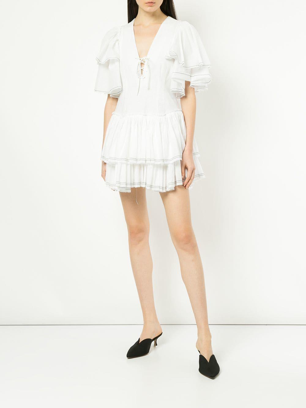 Aje. Linen Bennett Mini Dress in White - Lyst