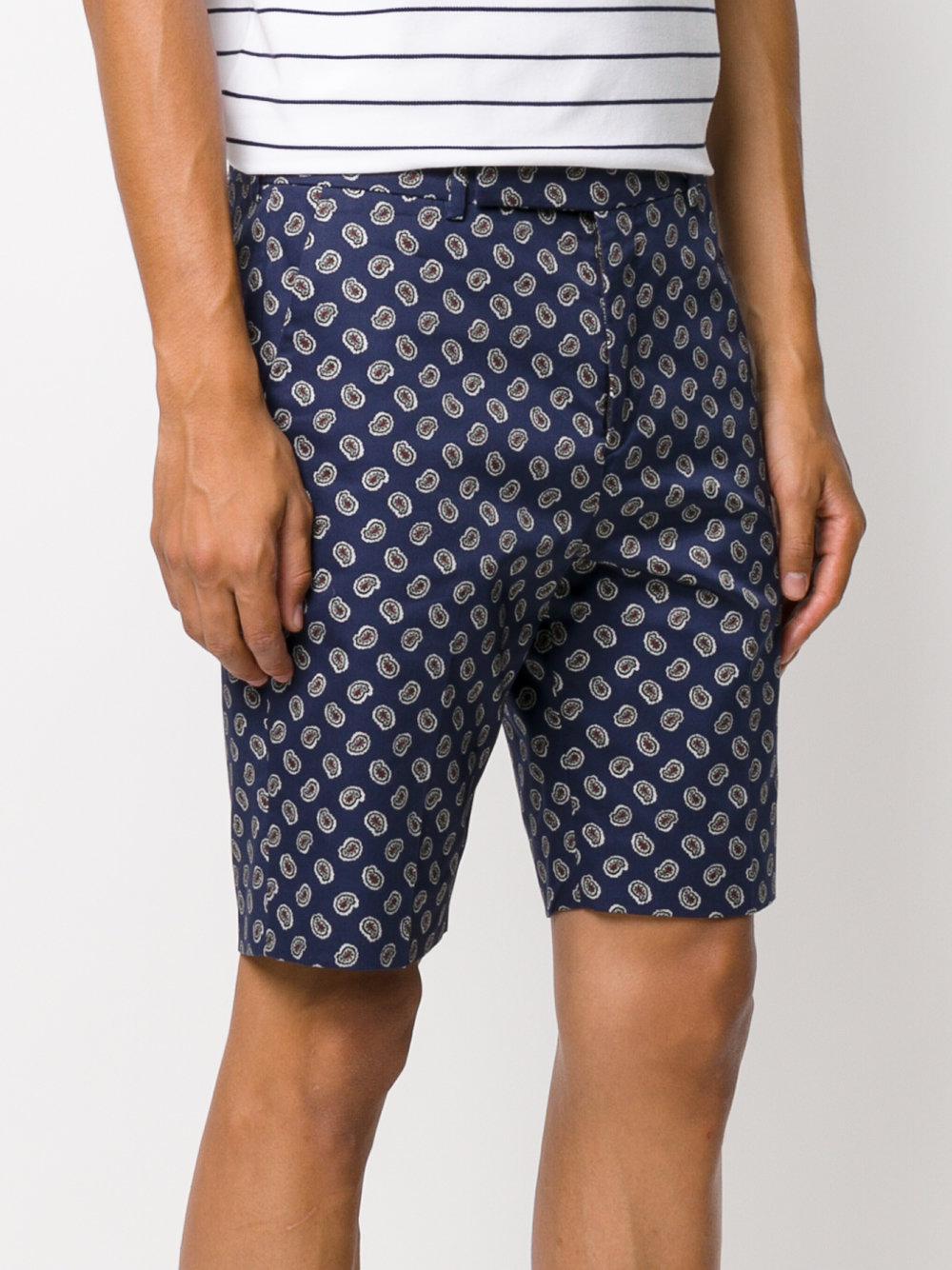Paul Smith Cotton Paisley-print Shorts in Blue for Men - Lyst