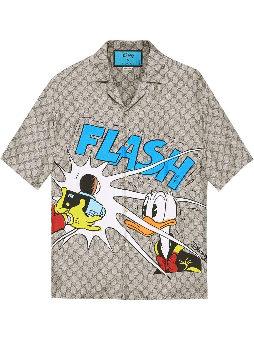 Gucci X Disney Donald Duck-print Silk Bowling Shirt for Men