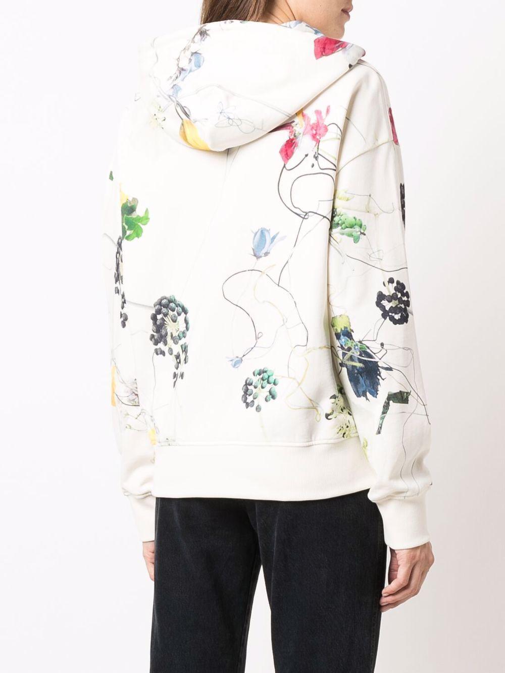 BOSS by HUGO BOSS Cotton Abstract-floral Print Hoodie in White | Lyst  Australia
