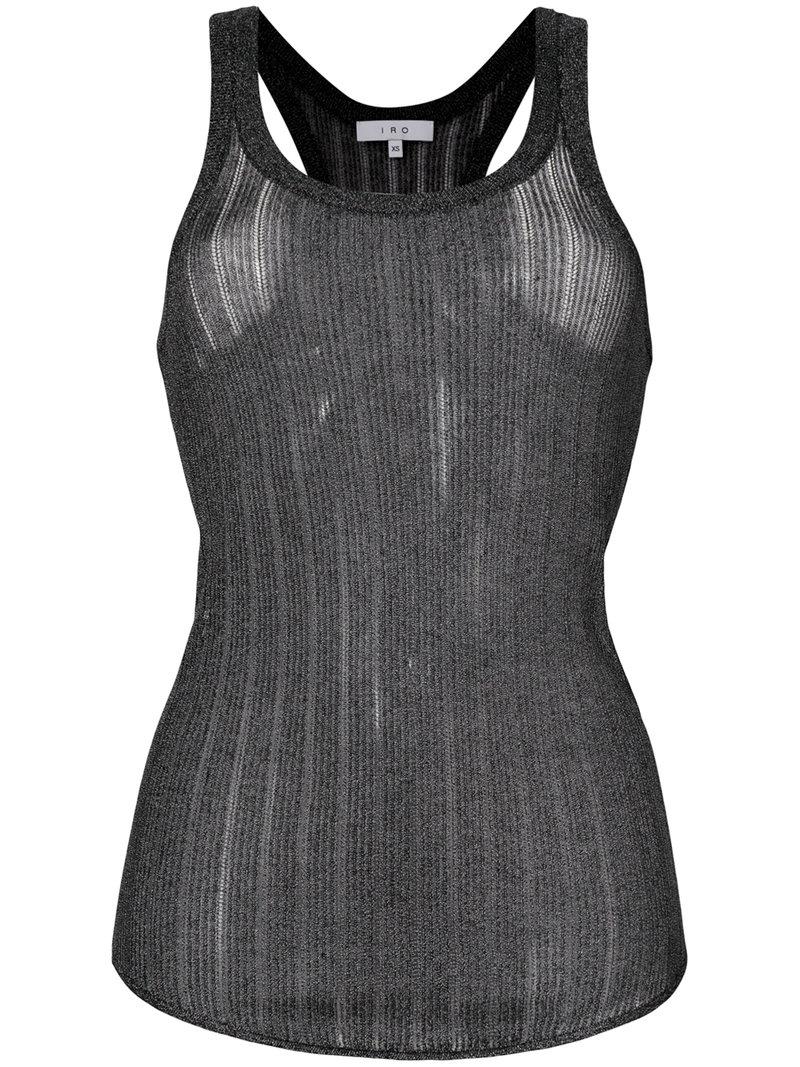 IRO Ribbed Tank Top in Grey (Gray) Lyst