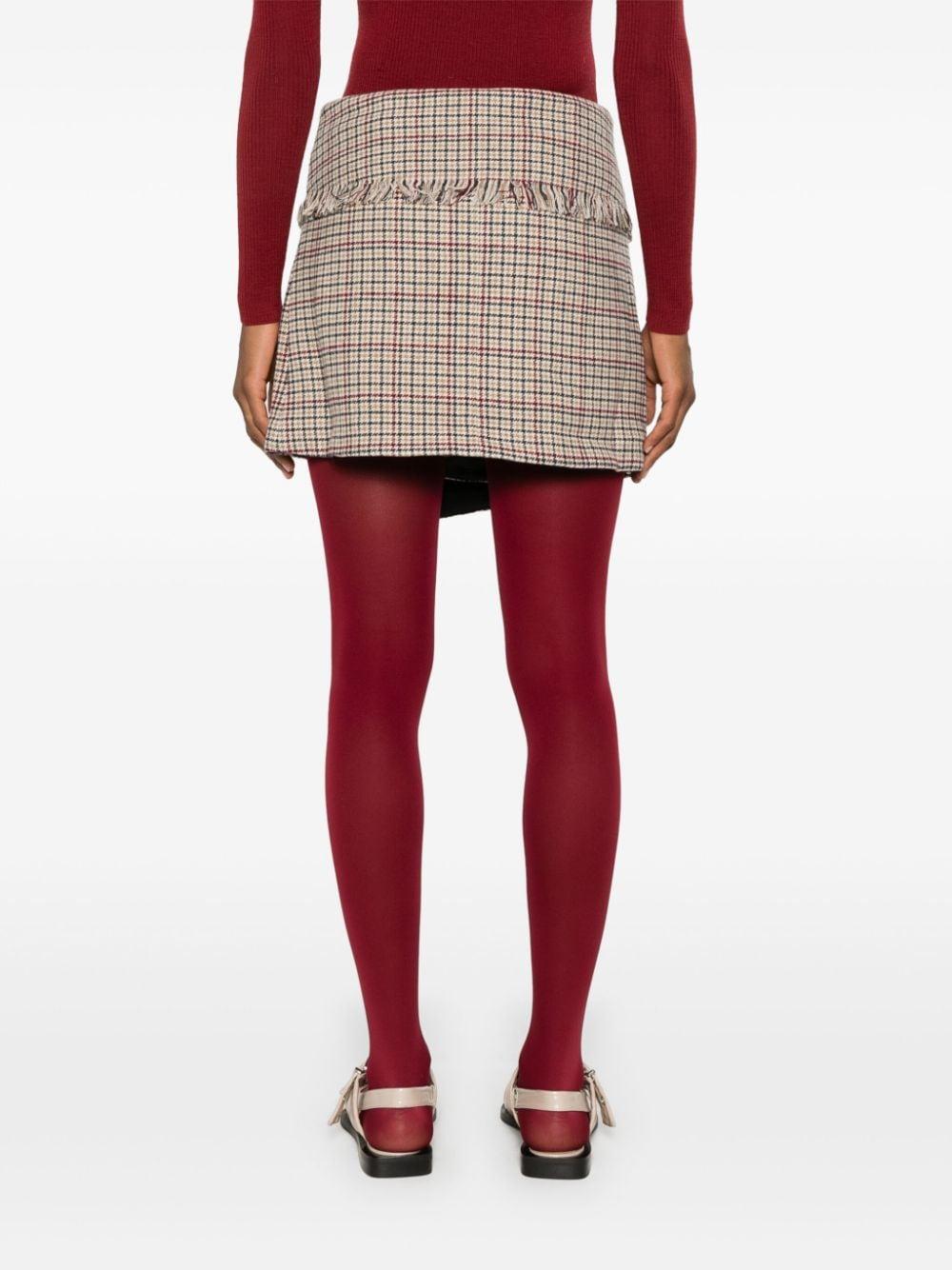 Ganni Checked Wrap Mini Skirt in White Lyst UK