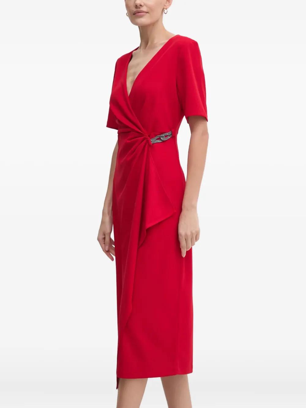 green emerald velvet dress Puff Sleeve V Neck Fit & Flare Dress | Fit and Flare main image 1