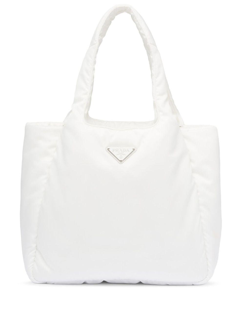 Prada Large Padded Tote Bag in White | Lyst