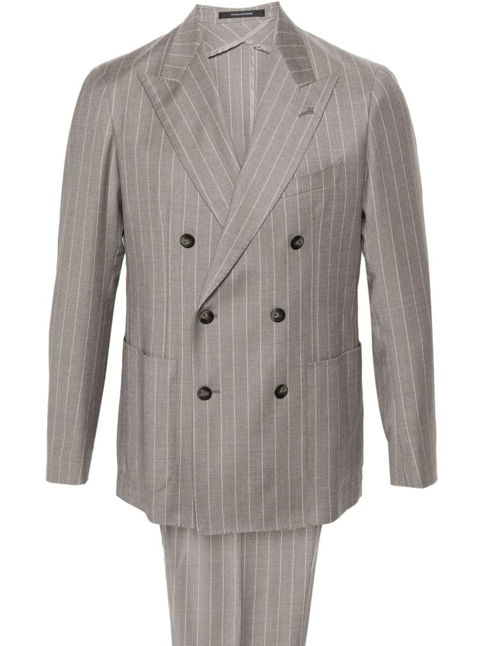 Tagliatore brooch-detail single-breasted suit - Grey