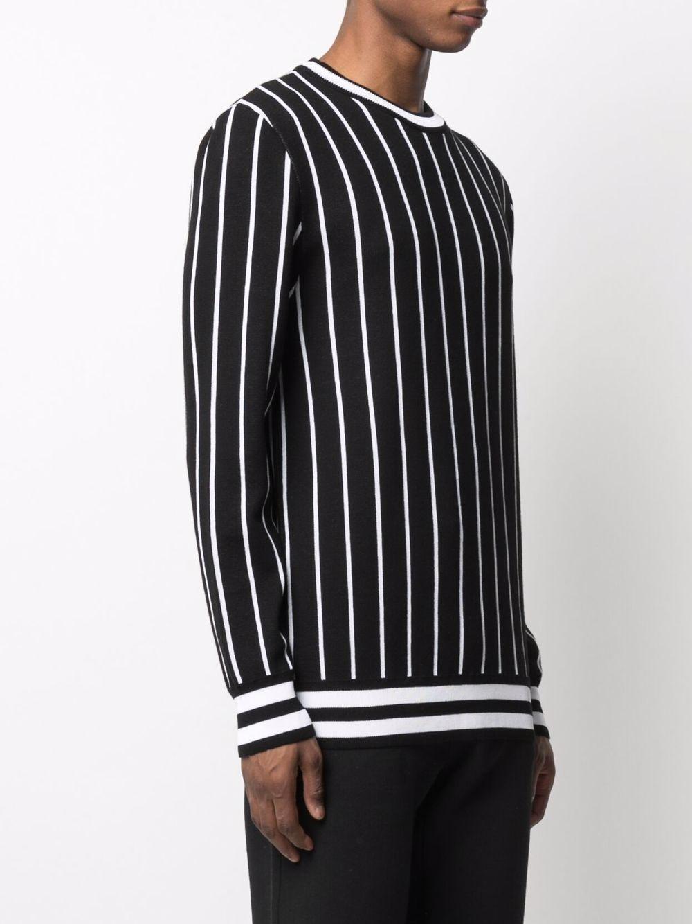 black and white vertical striped cardigan