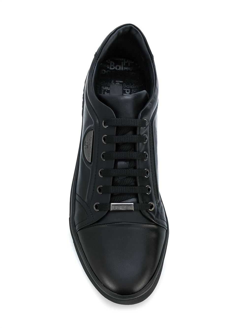 Baldinini Leather Lace Up Sneakers in Black for Men Lyst