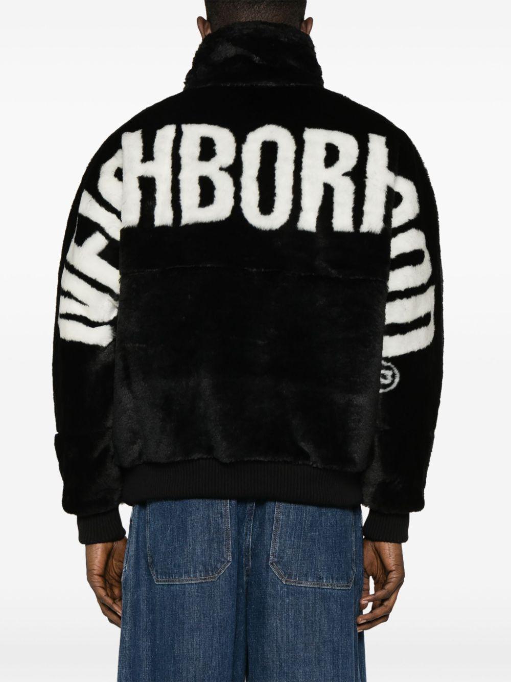 Neighborhood Logo-print Faux-fur Jacket in Black for Men | Lyst UK