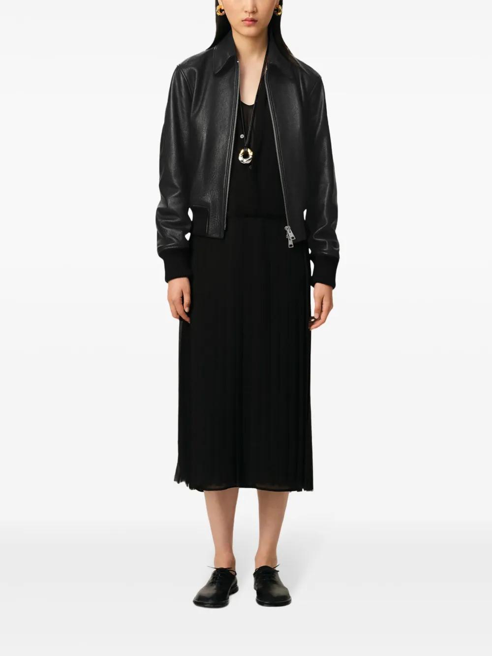 [アミパリス]Vinyl Leatherスリットポケットジャケット/ブラック AMI Paris ジップ レザージャケット | ブラック | FARFETCH JP