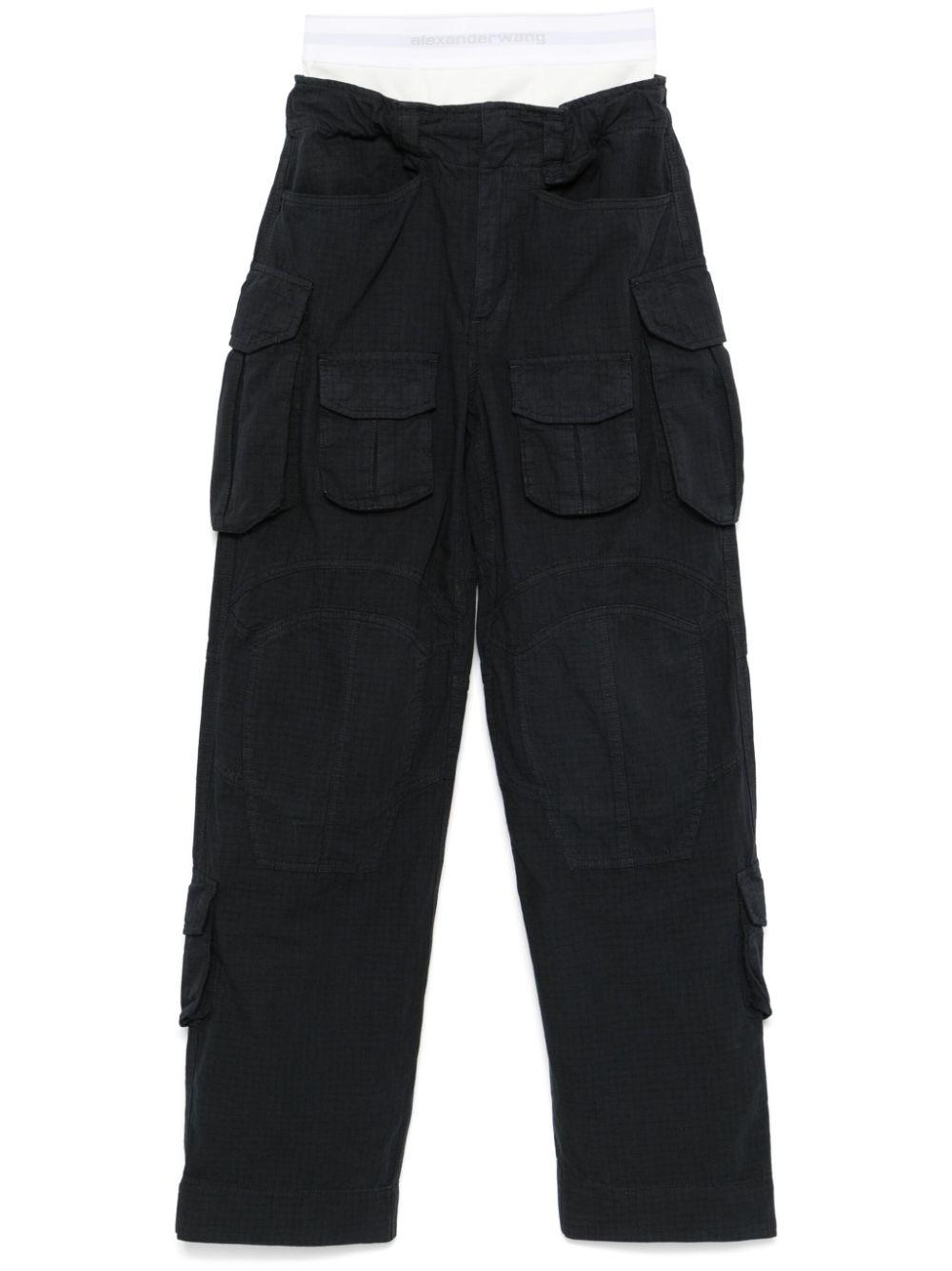 Alexander Wang レディース ブルー ロゴウエスト パンツ パンツ Alexander Wang レディース ブルー ロゴウエスト パンツ パンツ