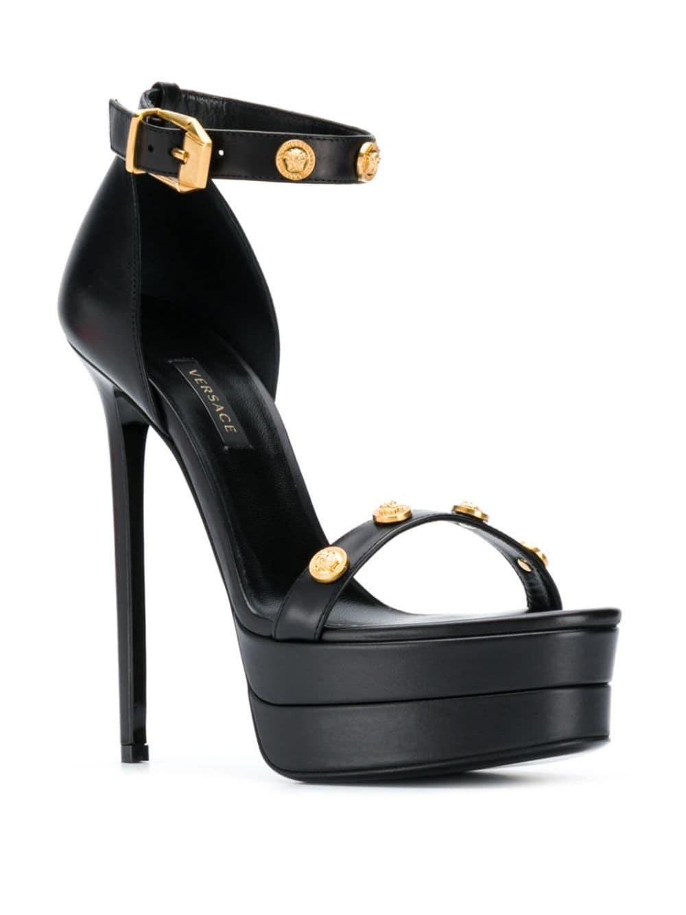 Versace Medusa Stud Icon Platform Sandals in Black | Lyst