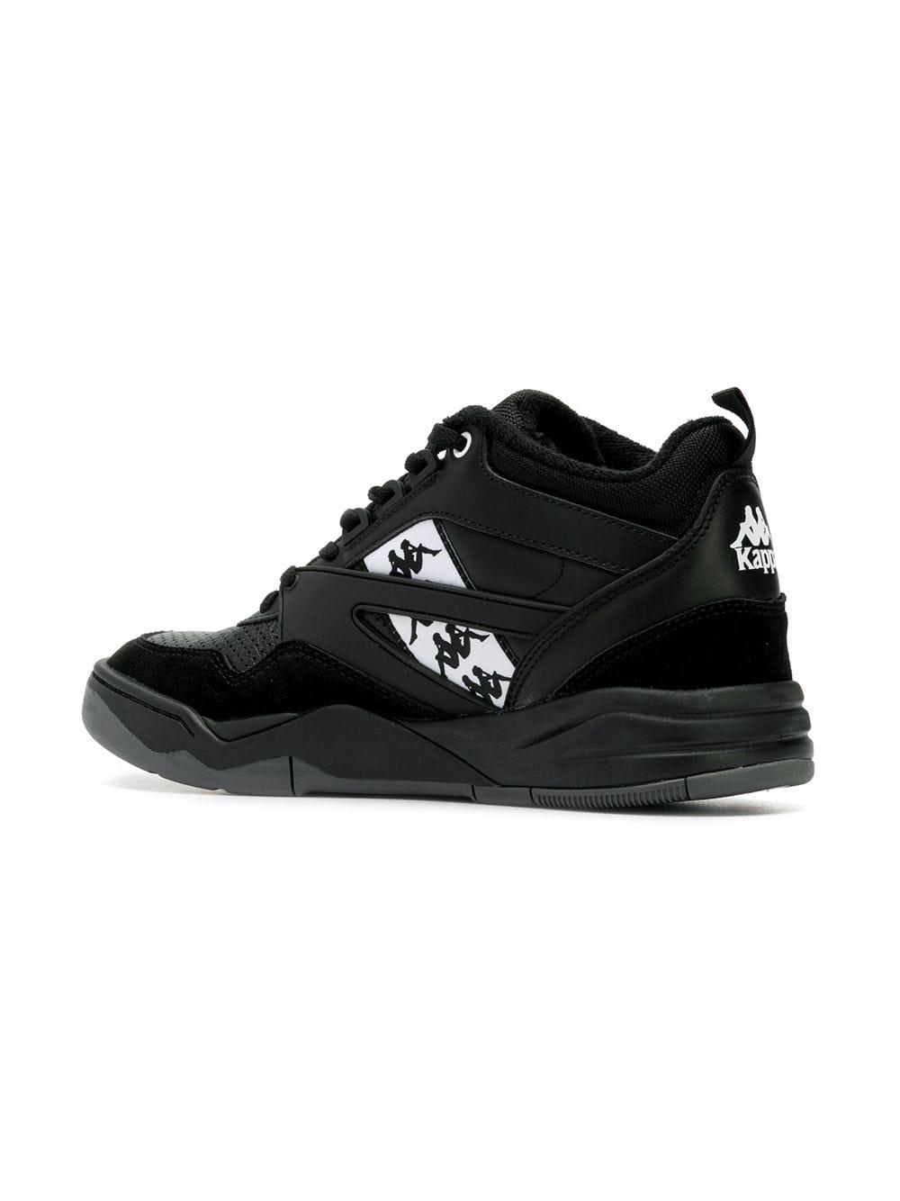 Kappa Leather Hi-top Sneakers in Black for Men | Lyst