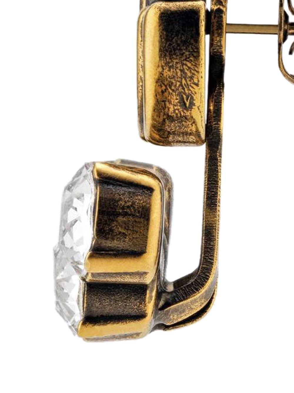 Gucci Single Crystal Double G Earrings in Gold (Metallic) Lyst