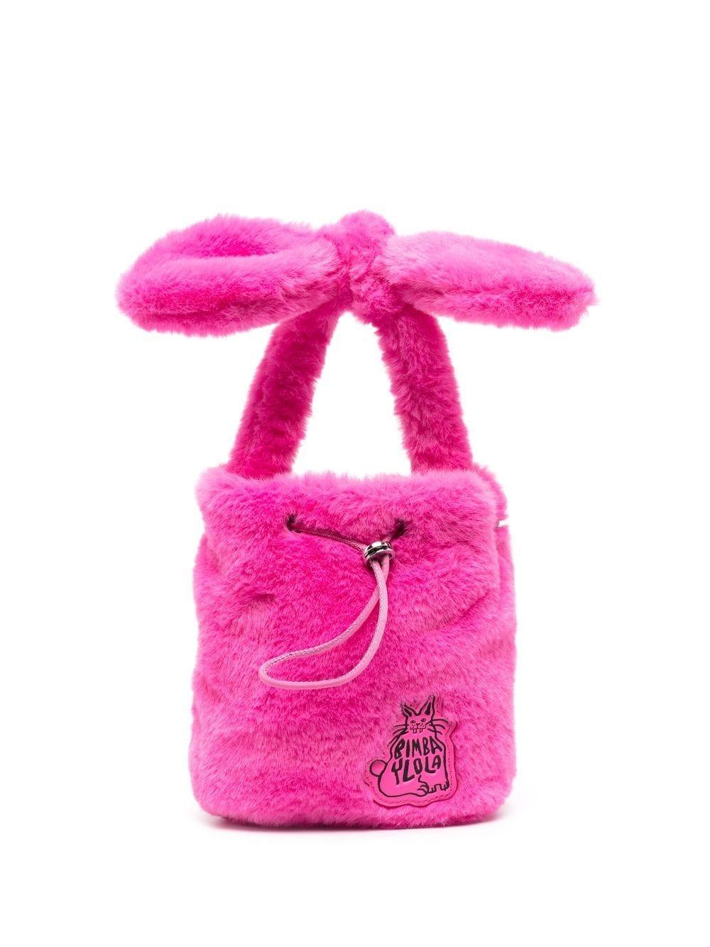 Bimba Y Lola Logo-patch Faux Fur Bucket Bag in Pink