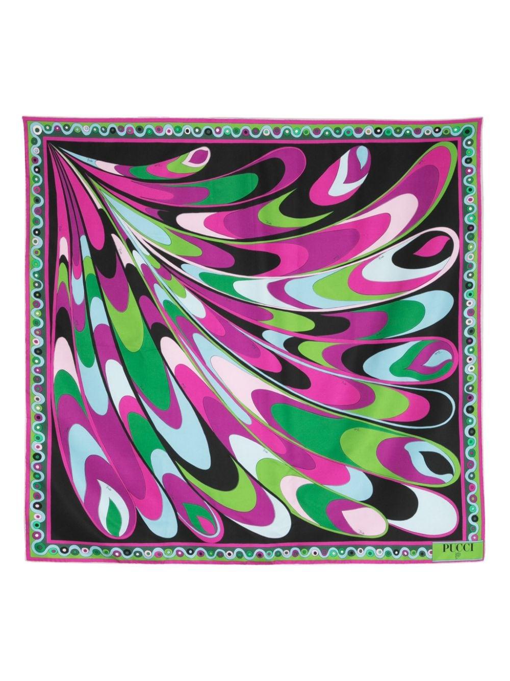 Emilio Pucci Abstract-pattern Print Silk Scarf in Pink