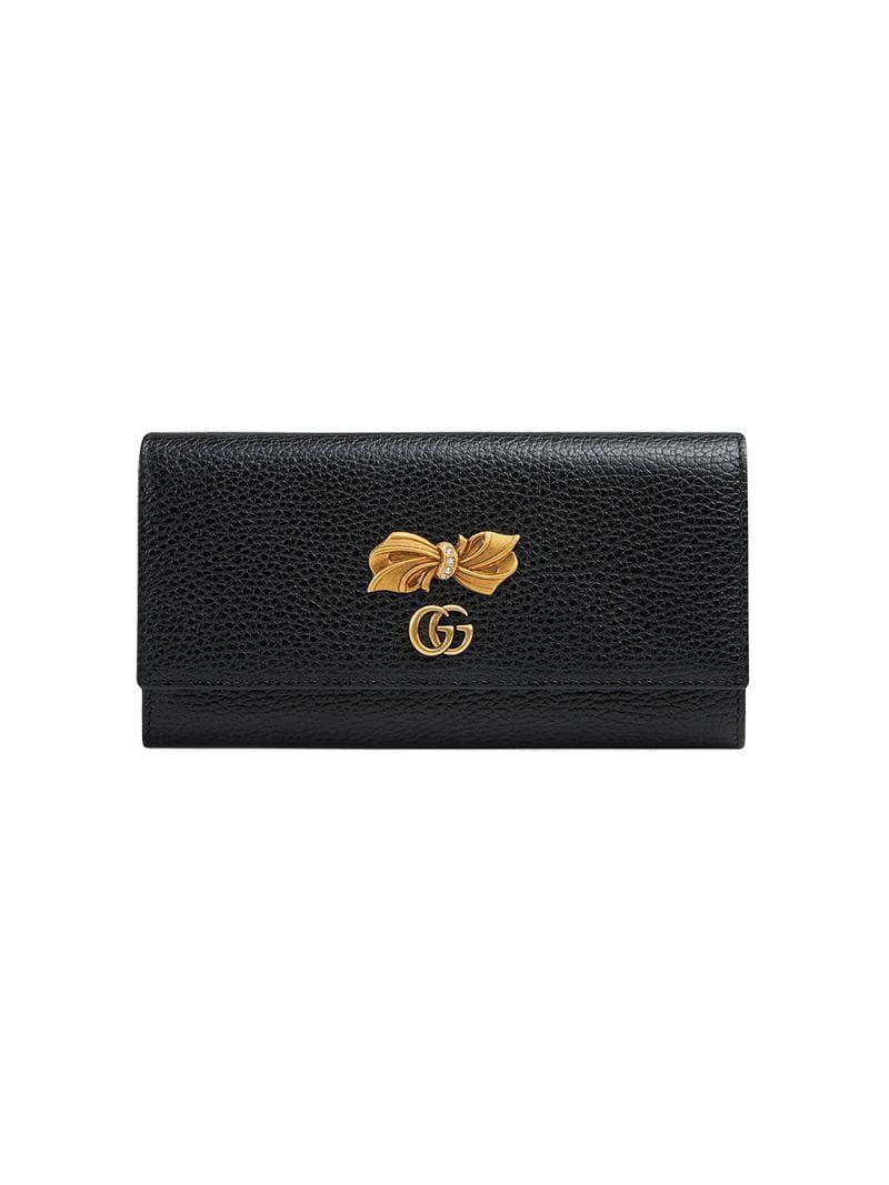 Gucci Leather Continental Wallet With 