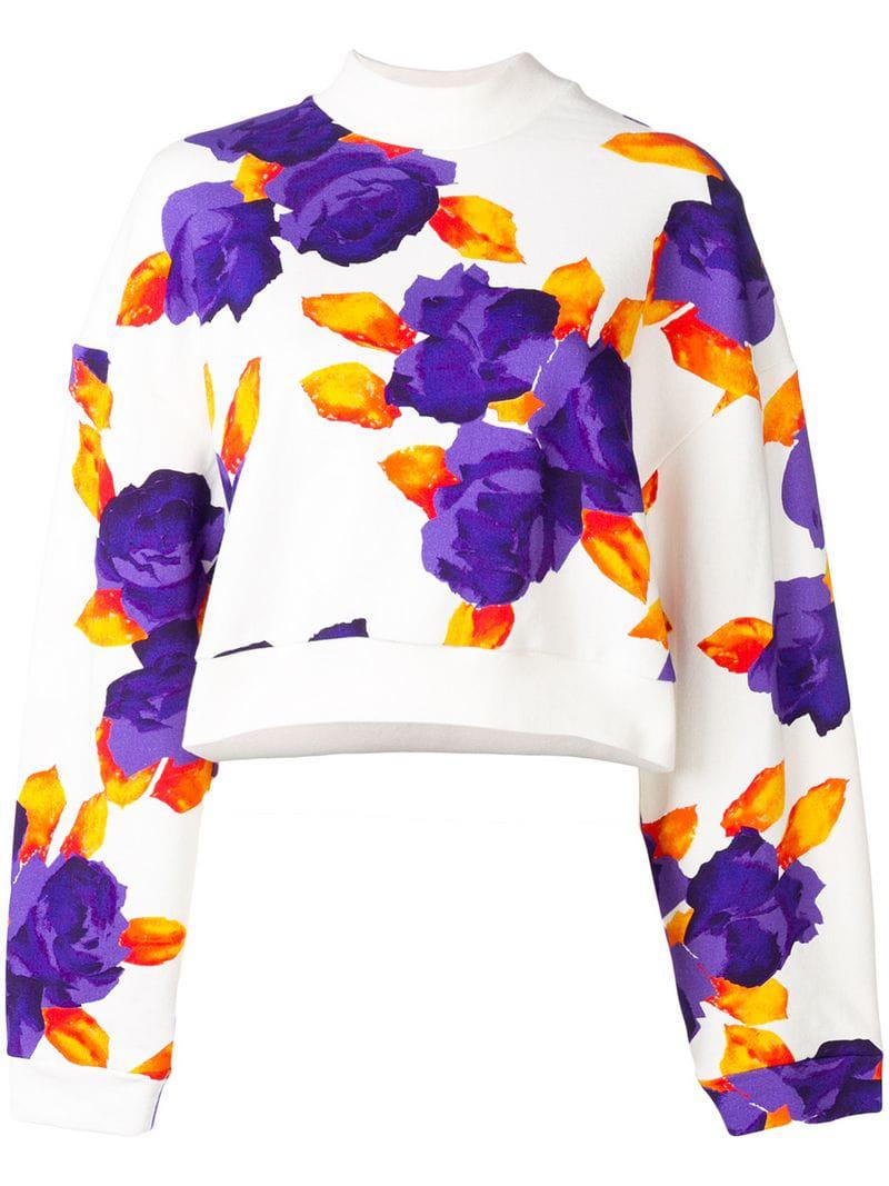 Lyst Msgm Sweater White In Cropped Jersey rrxwd0q1O