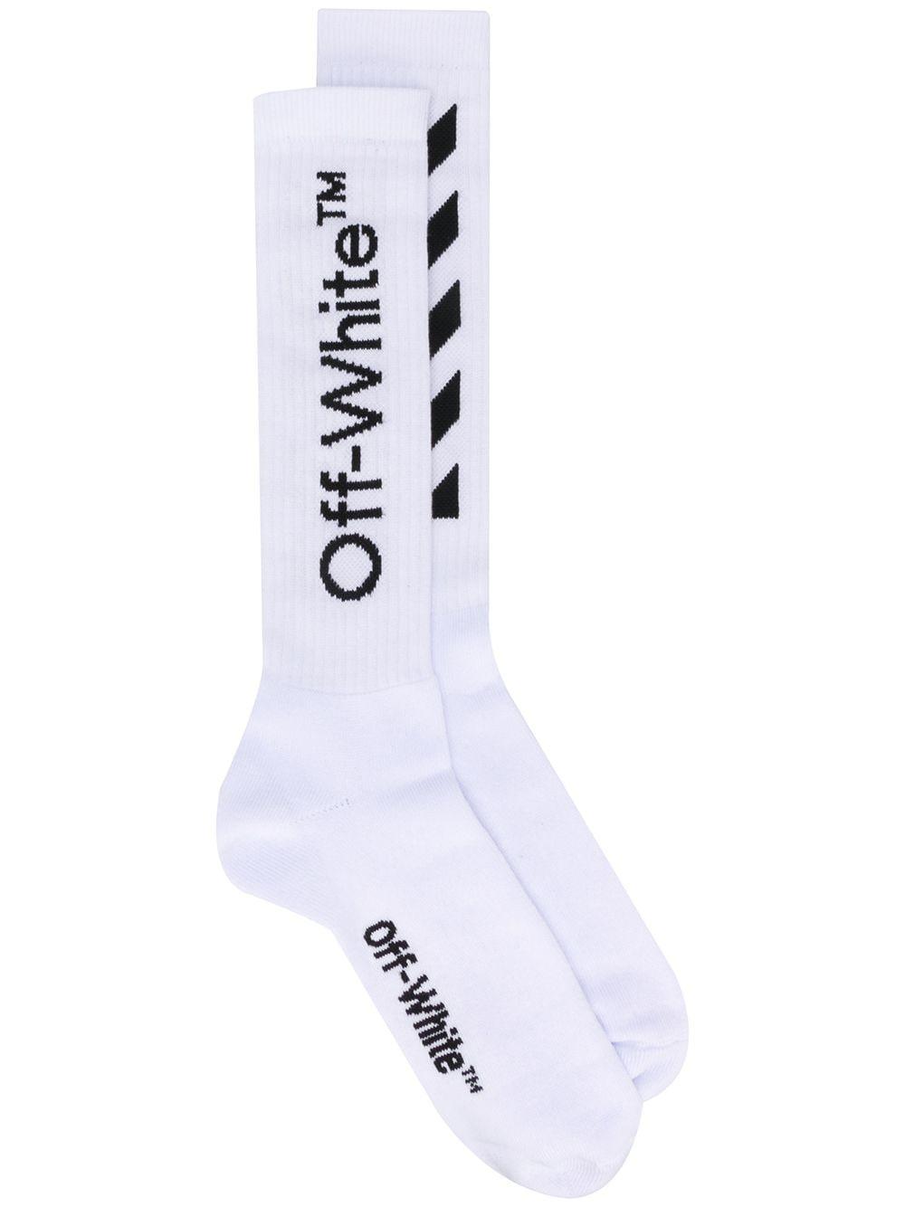 Off-White c/o Virgil Abloh Cotton Diagonals Mid-length Socks in White ...