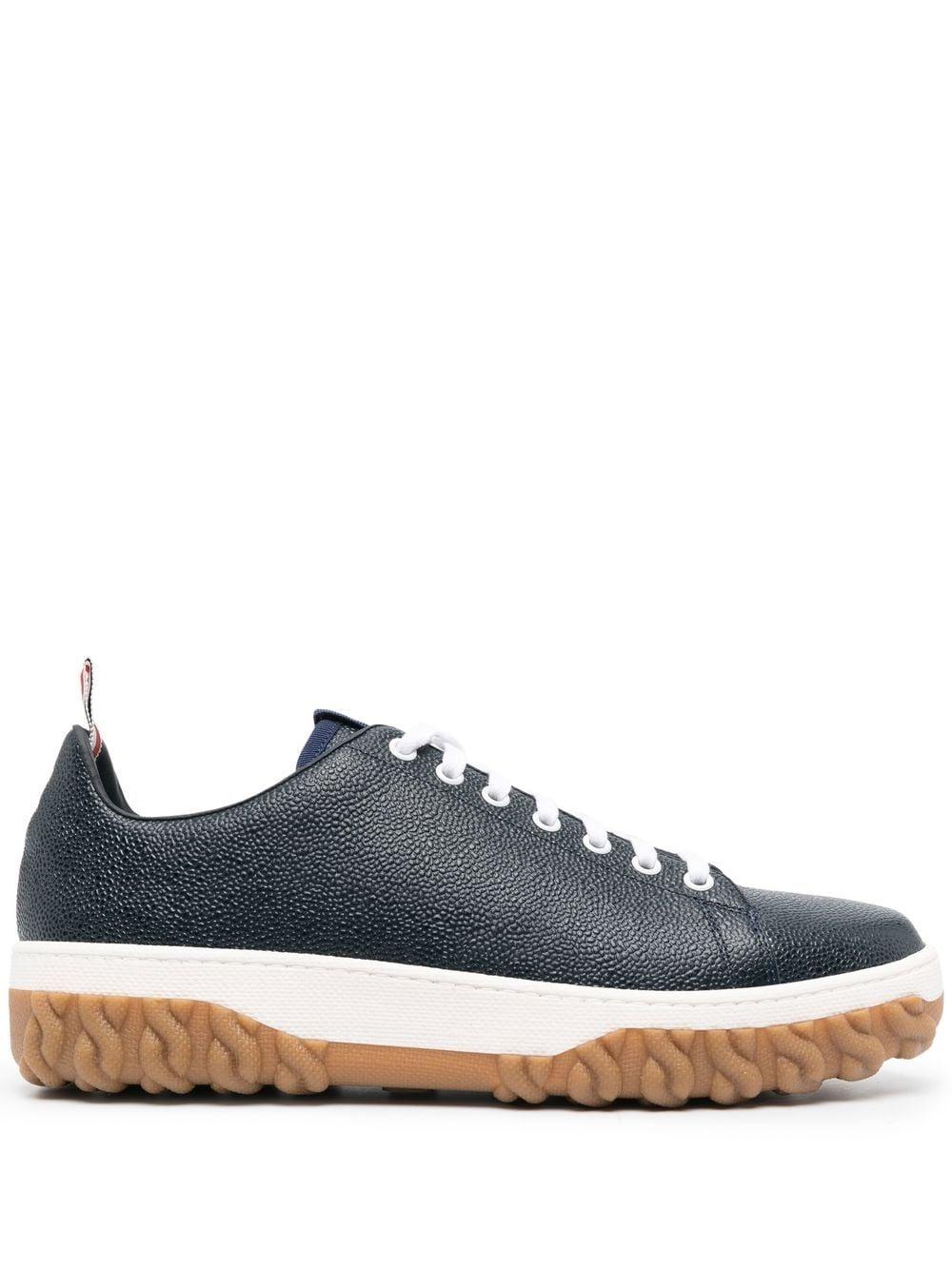 Thom Browne Court Pebble grain Sneakers in Blue for Men Lyst Thom Browne Court Pebble grain Sneakers in Blue for Men Lyst