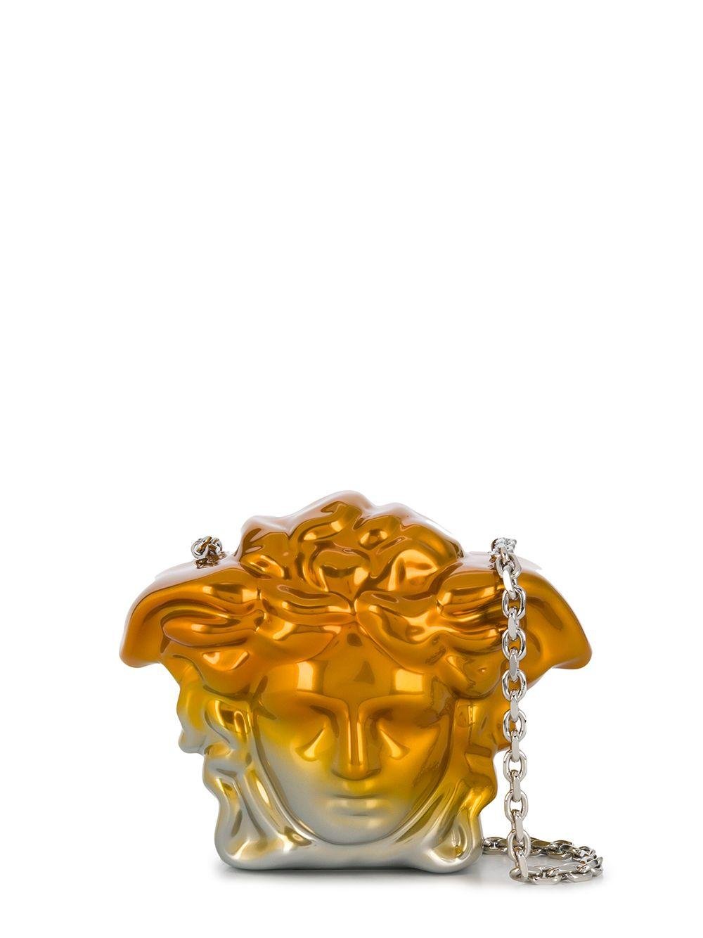 One Versace Medusa Head Gold Clear Metal Button .627” 15.94 mm 