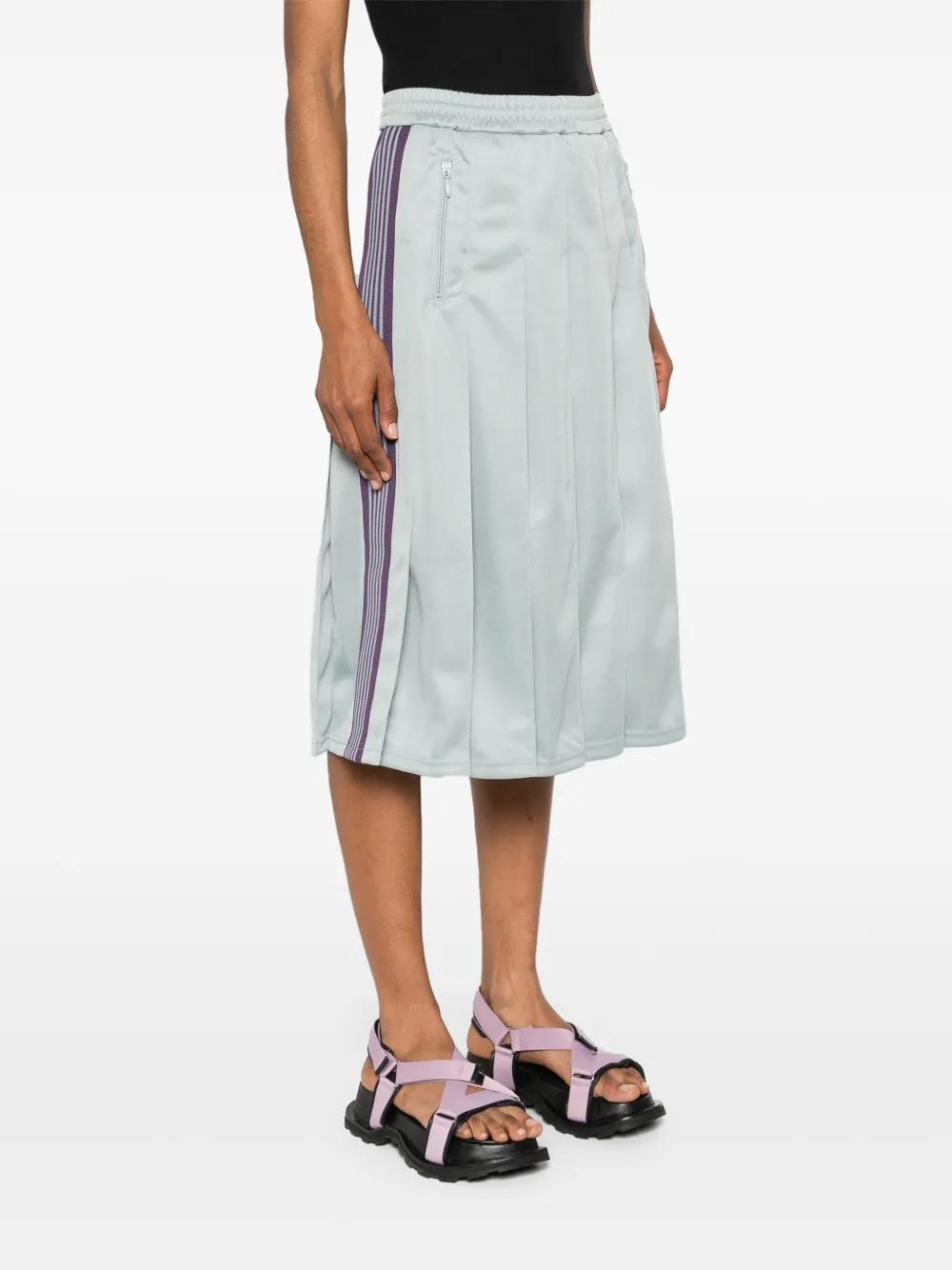 NEEDLES｜SKIRTS (Pleated Track Skirt - Purple (QV313)) NEEDLES/ニードルズ/WMNS Pleated Track Skirt - Poly Smooth