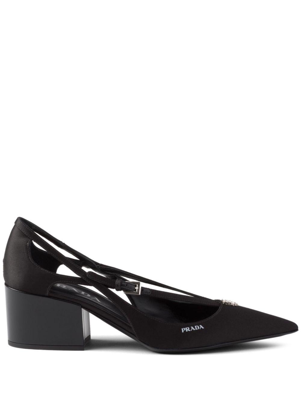 Prada レディース ブラック カットアウト パンプス ヒール