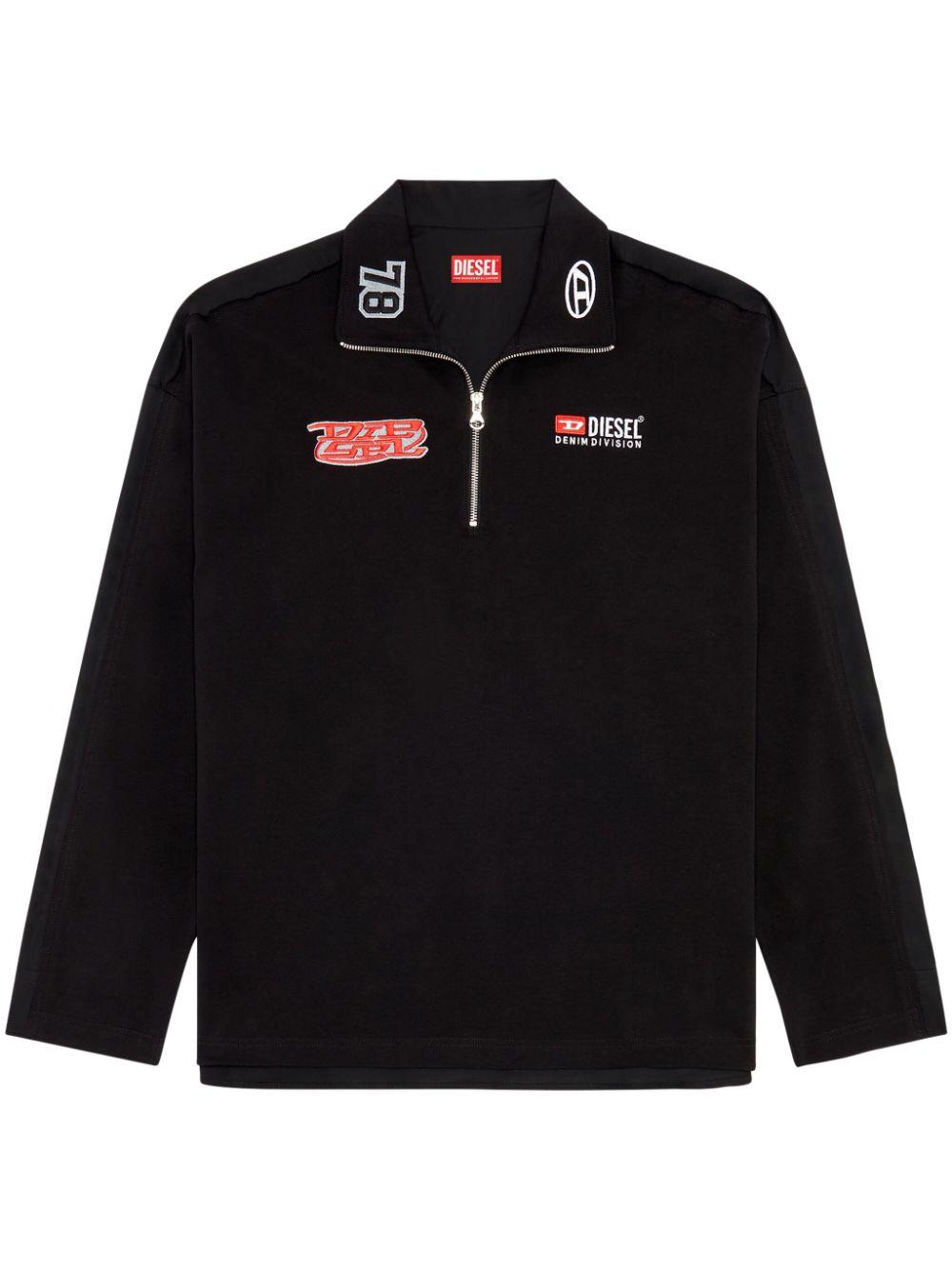★DIESEL★ S Gander Half Zip-up Sweatshirt Black A121340KJAN DIESEL S-Gander-R Zip-Up Sweatshirt in Black for Men | Lyst