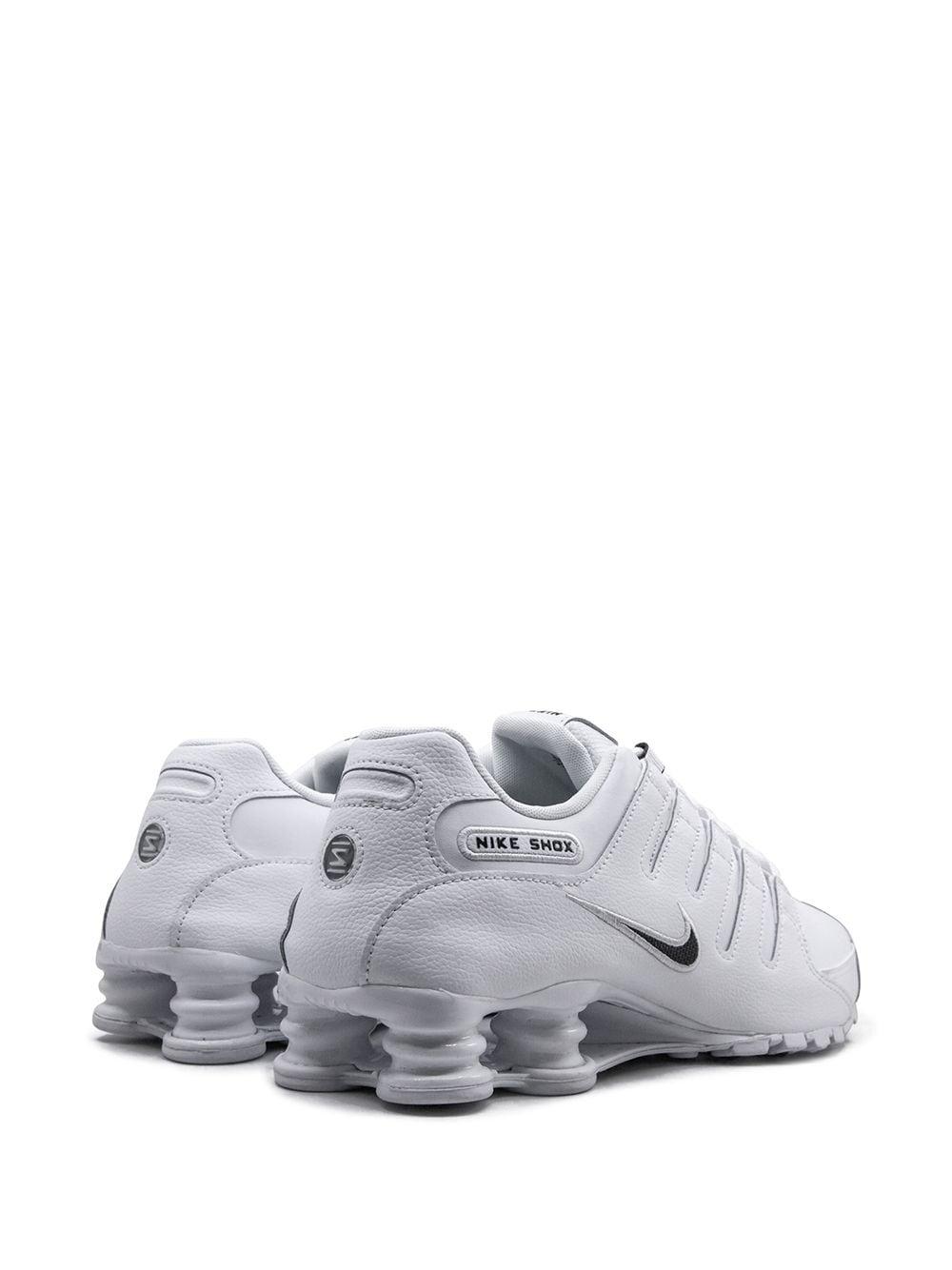 all white leather nike shox