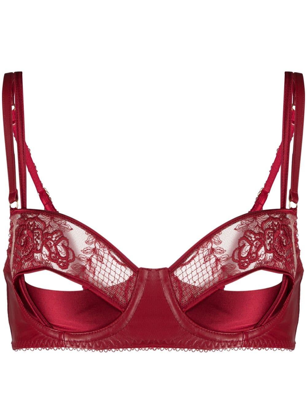 Loveday London Synthetic Le Rouge Quarter Cup Bra In Red Lyst 