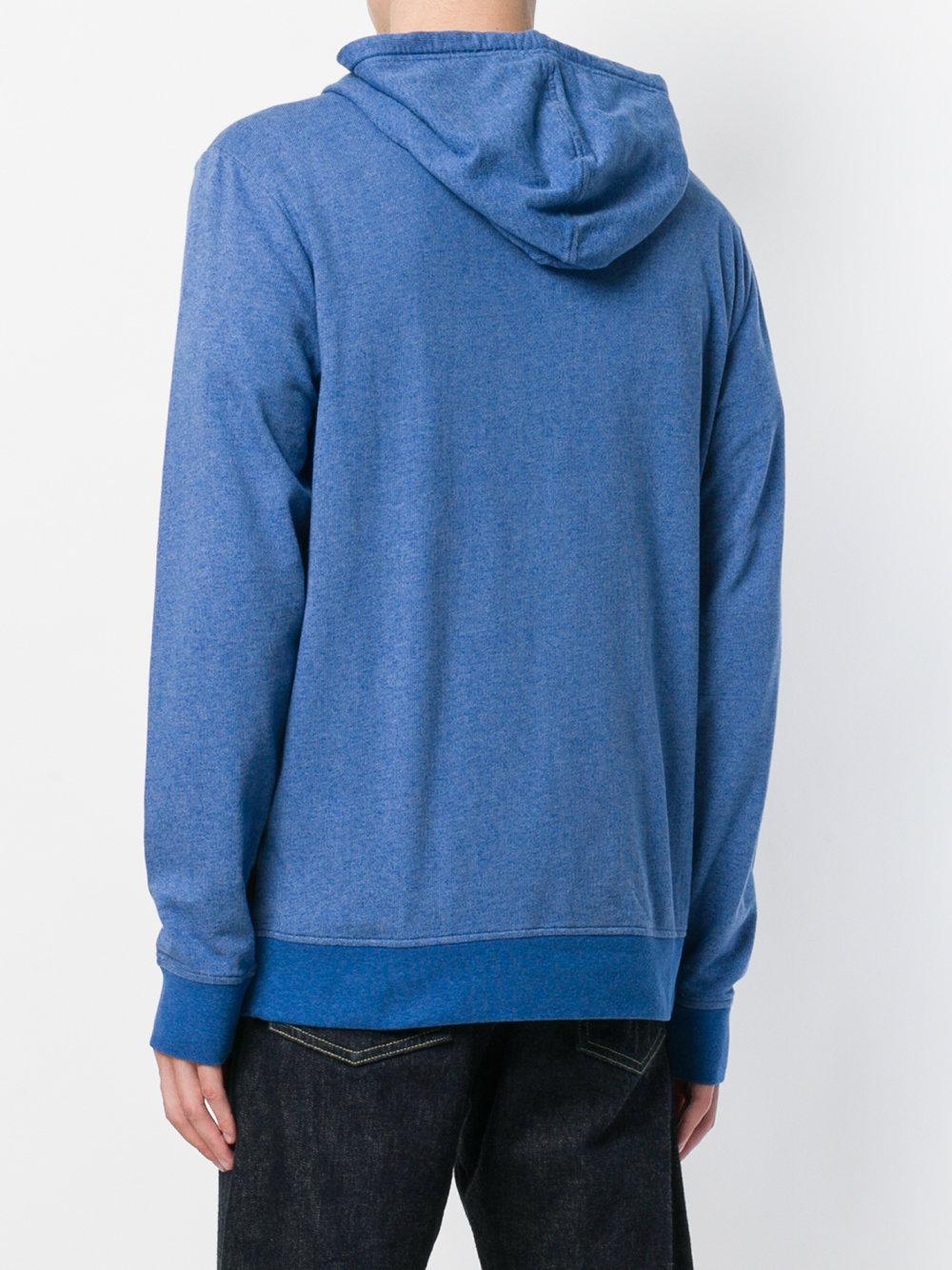 Download Patagonia Cotton Zip Front Logo Hoodie in Blue for Men - Lyst