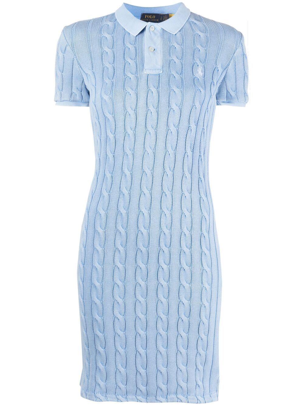 Polo Ralph Lauren Cable-knit Mini Dress in Blue | Lyst