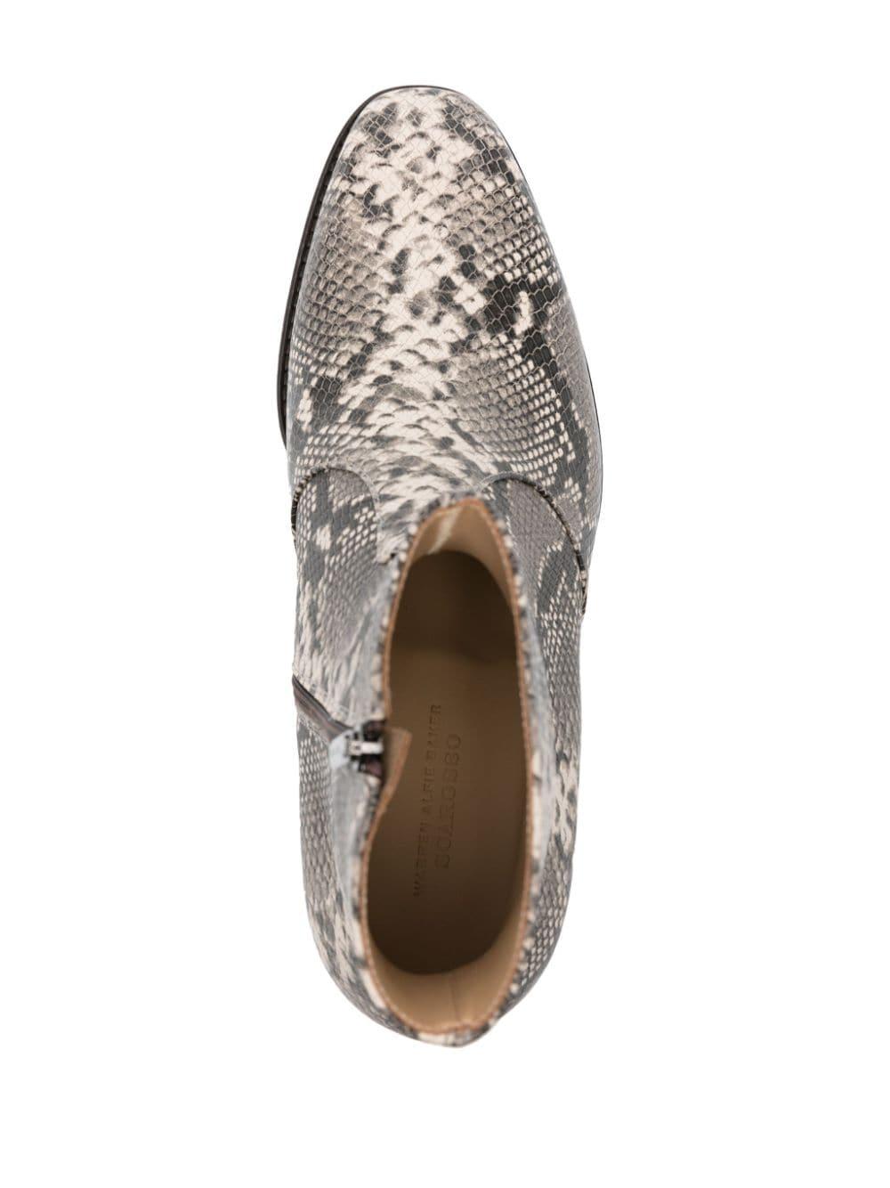 SCAROSSO Warren Python Print Chelsea Boots in Brown for Men Lyst UK