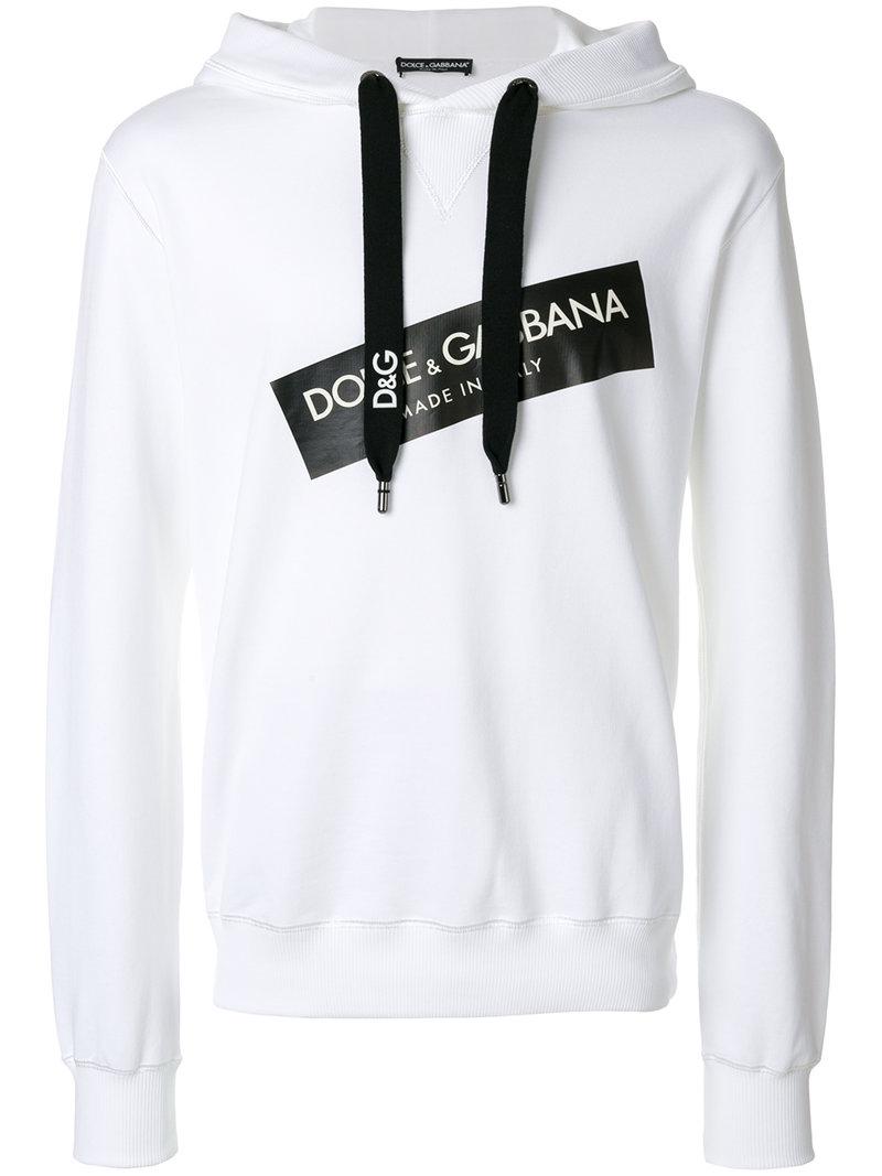 dolce and gabbana white hoodie