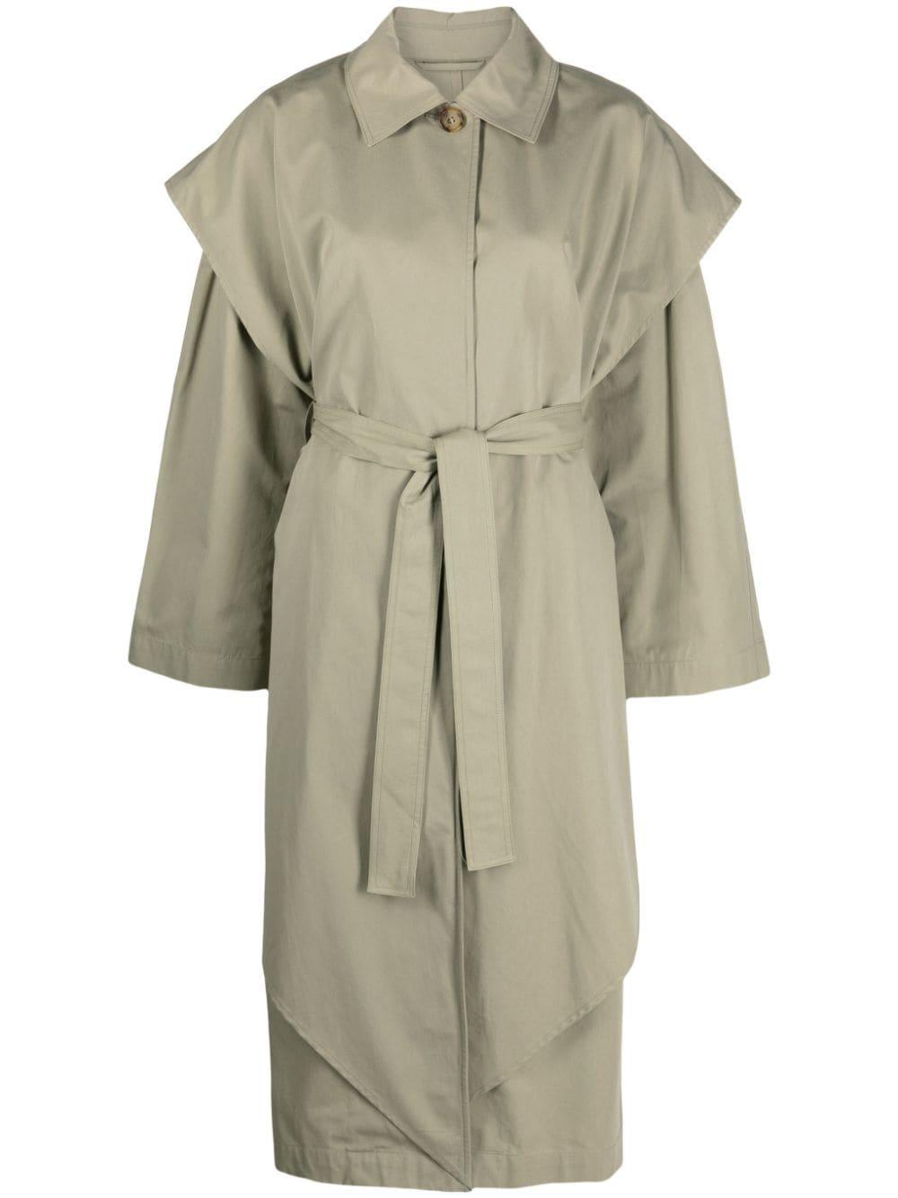 Totême Draped Belted Trench Coat in Natural Lyst