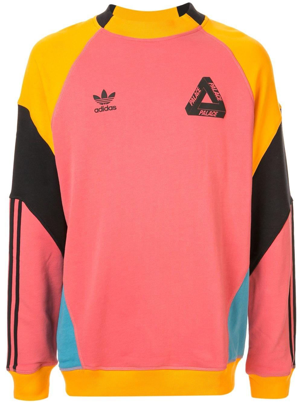 Palace Cotton X Adidas Crew Neck Sweatshirt in Pink for Men - Lyst