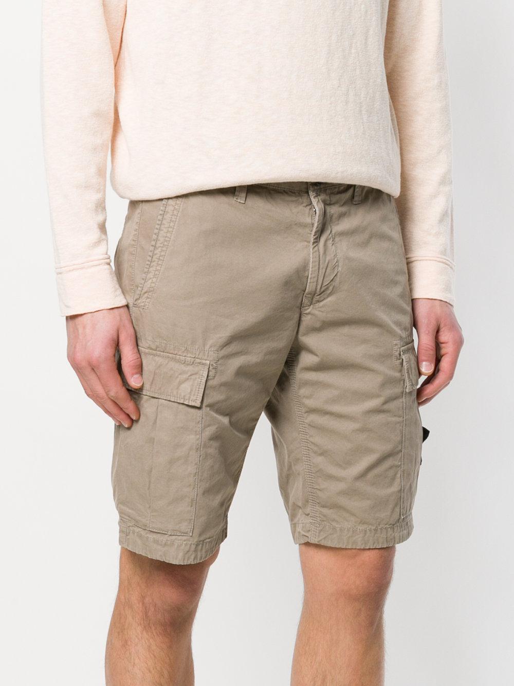 Stone Island Cotton Fitted Chino Shorts 