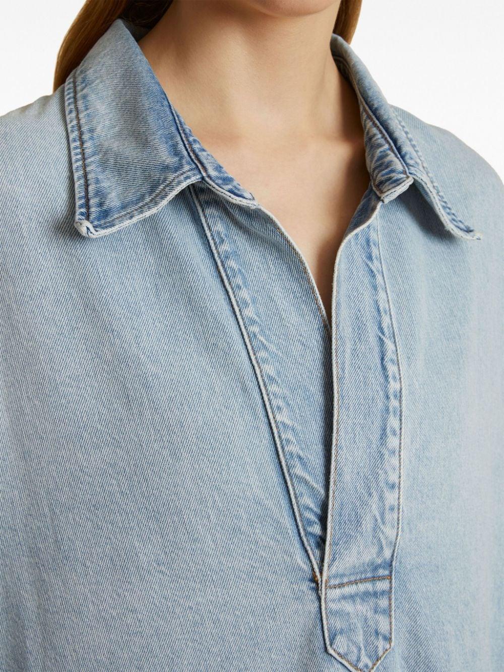 khaite denim dress Buy Khaite Blue Mags Mini Dress in Denim For Women Online