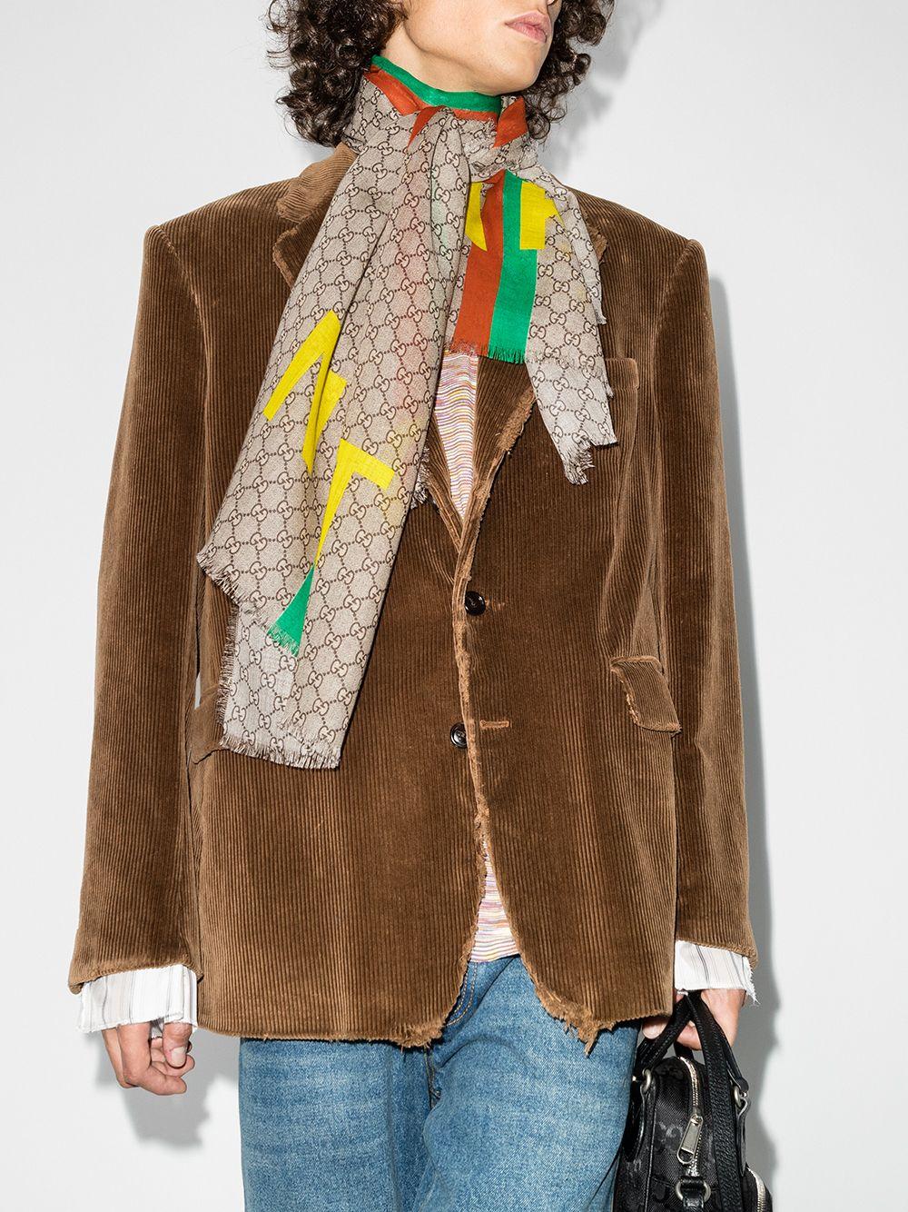 Gucci Fake GG Print Scarf in Brown for Men Lyst UK