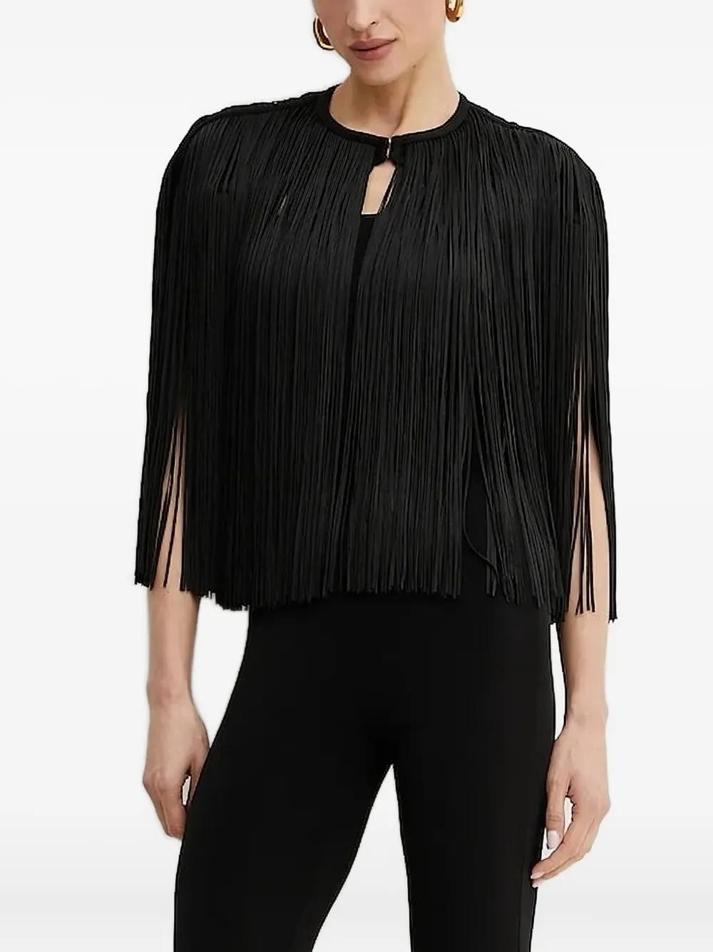 HERVE LEGER ワンピース黒 新品未使用 強撚スムース ハイネック5分袖カットソーワンピース(51845953