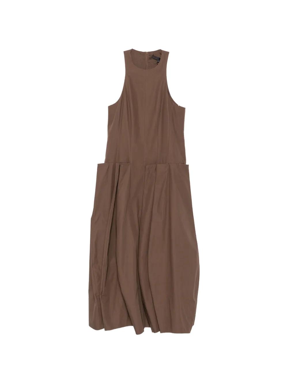 tibi pleated sleeveless dress Viscose Plisse Sleeveless Bias Dress Black / 0 / S126VP1666