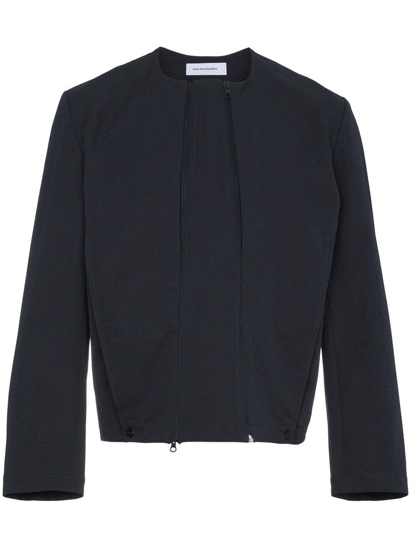 Kiko Kostadinov Cubist Cotton Jacket With Zip in Gray for Men | Lyst