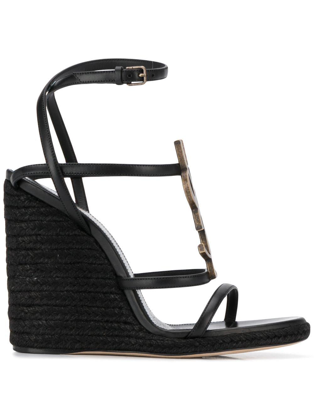 ysl cassandra wedge black