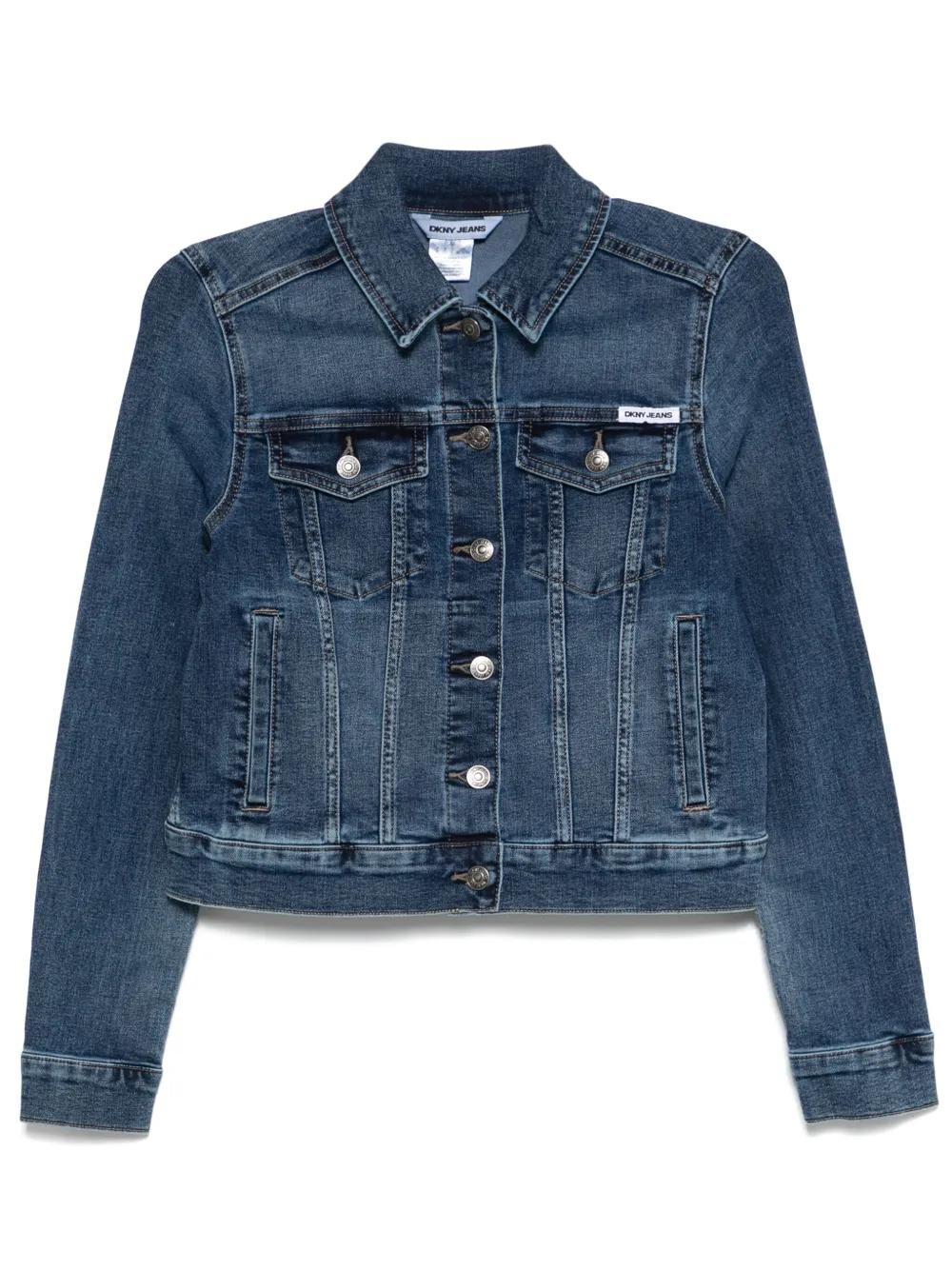 Veste En Jean DKNY Taille M - Denim Bleu Stonewash - Occasion Très Bon État