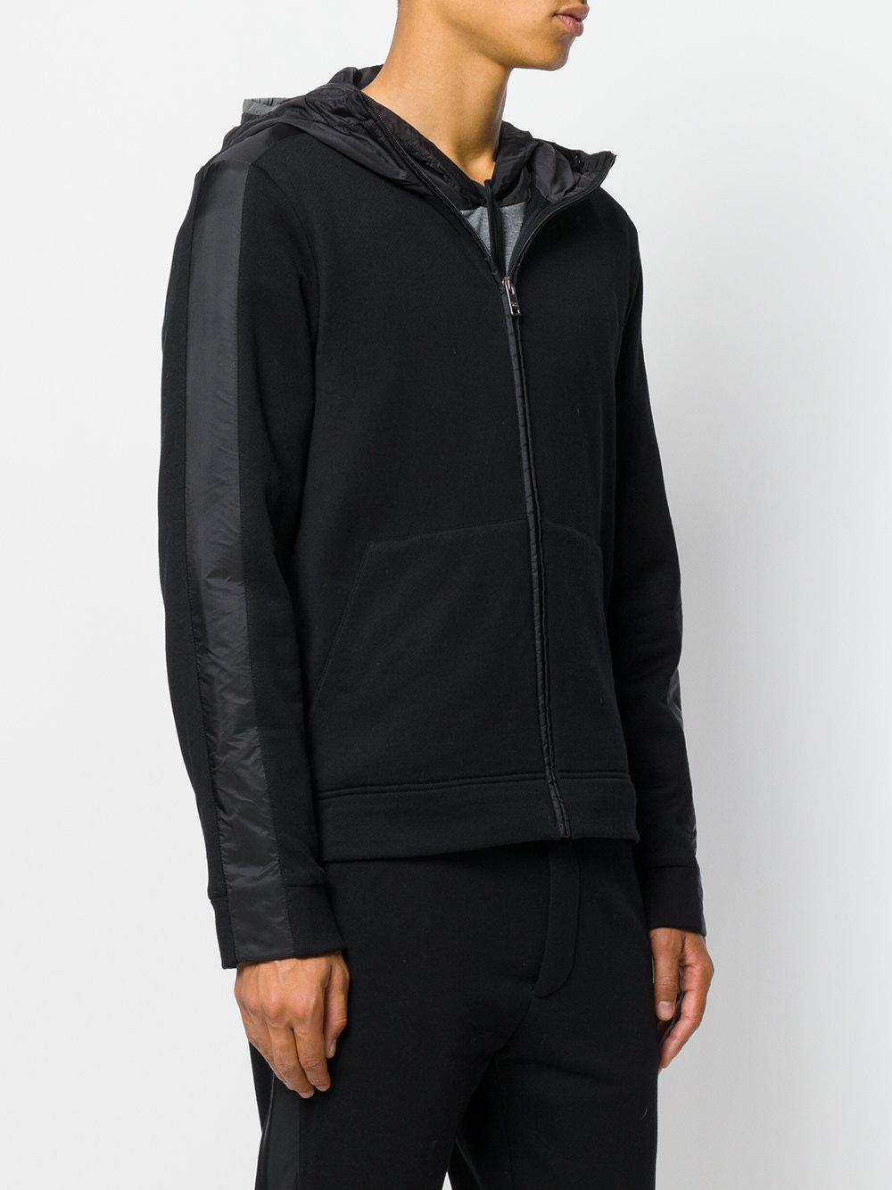 Prada Cotton Hooded Sweatshirt in Black for Men - Lyst