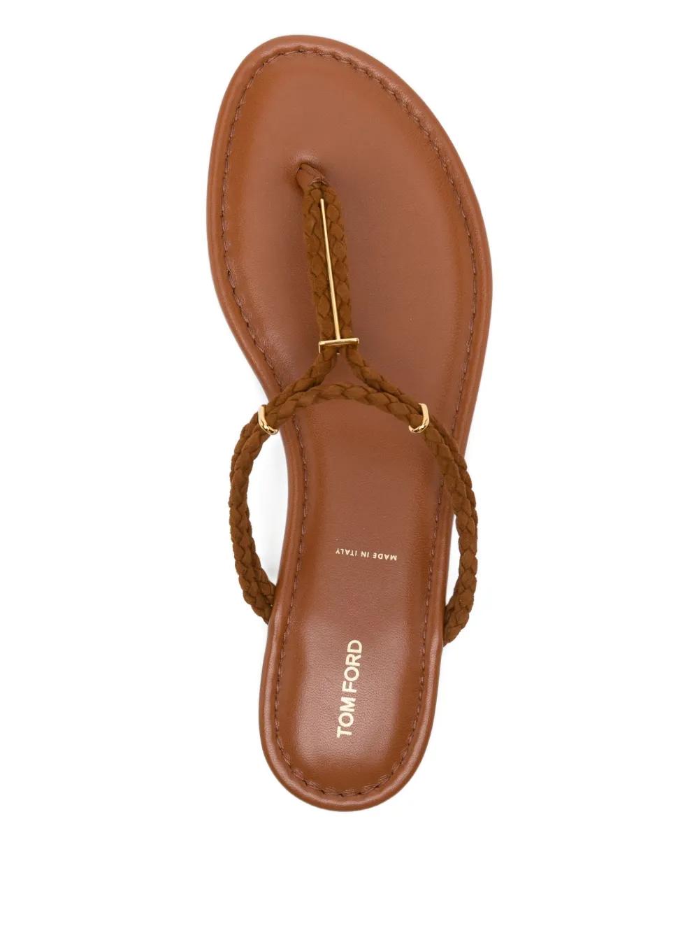 【関税込み】TOM FORD ピンク レザー フラットサンダル TOM FORD トム・フォード クロコパターン サンダル | ピンク