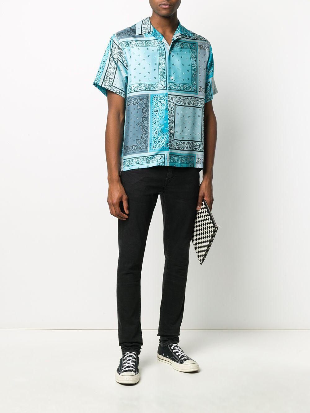 amiri blue bandana shirt