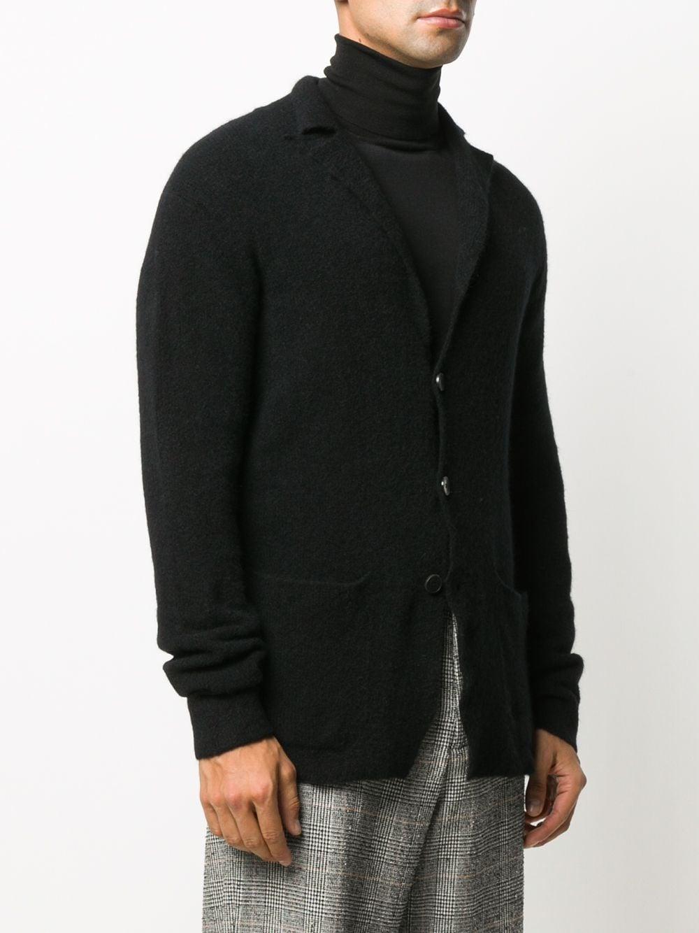 Roberto Collina Notched Lapel Cardigan in Black for Men - Lyst