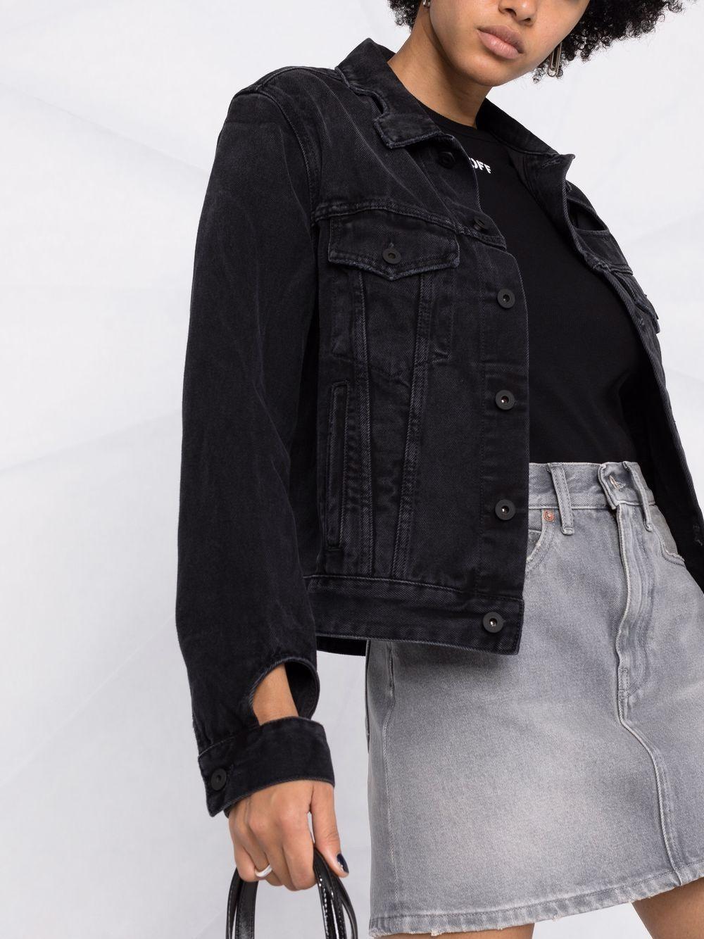 black cut off denim jacket