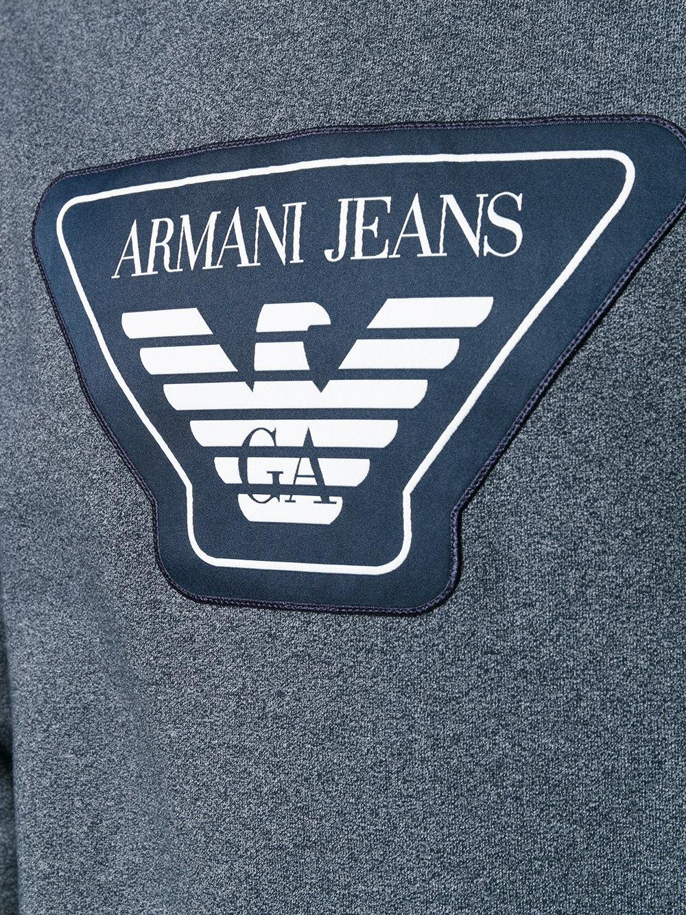 Lyst - Armani Jeans Logo Patch Sweatshirt in Blue for Men